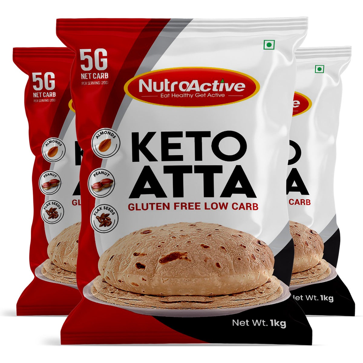 NutroActive Keto Atta Gluten Free Ultra Low Carb Flour - 1kg