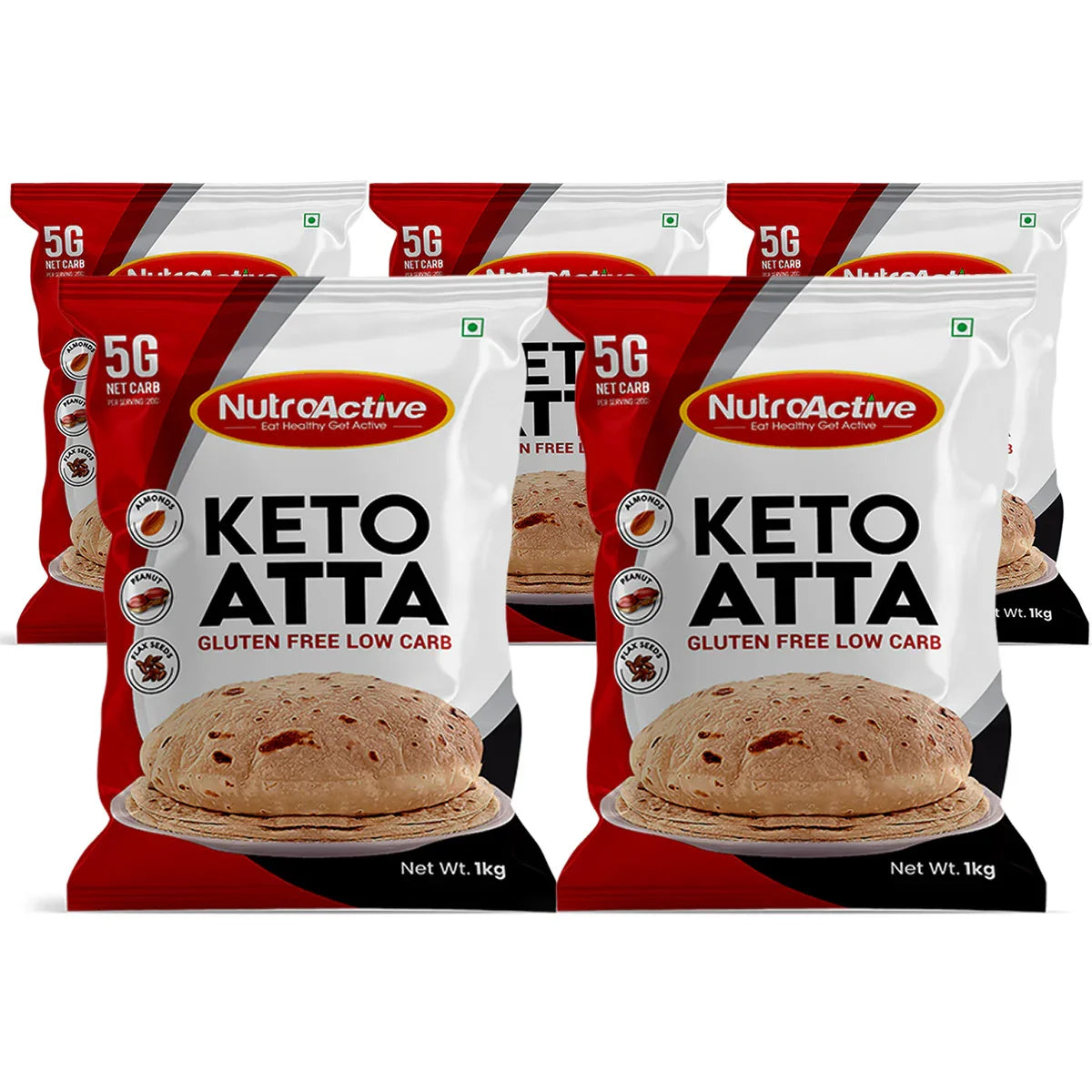 pack of 5 nutroactive keto gluten free atta