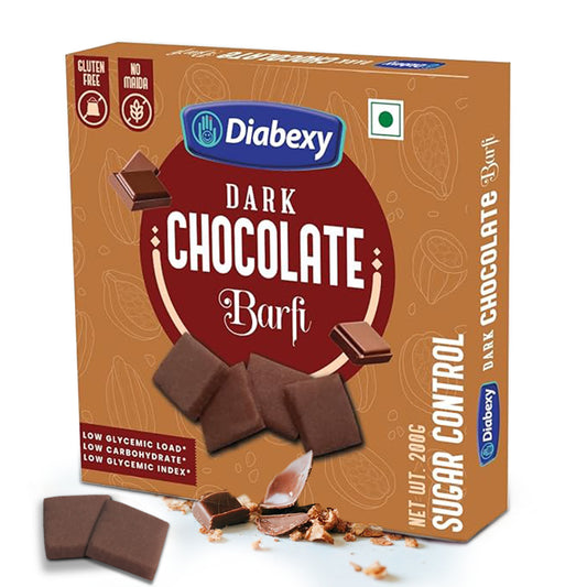Diabexy Desi Ghee Dark Chocolate barfi Sugar Control for Diabetics- 200g