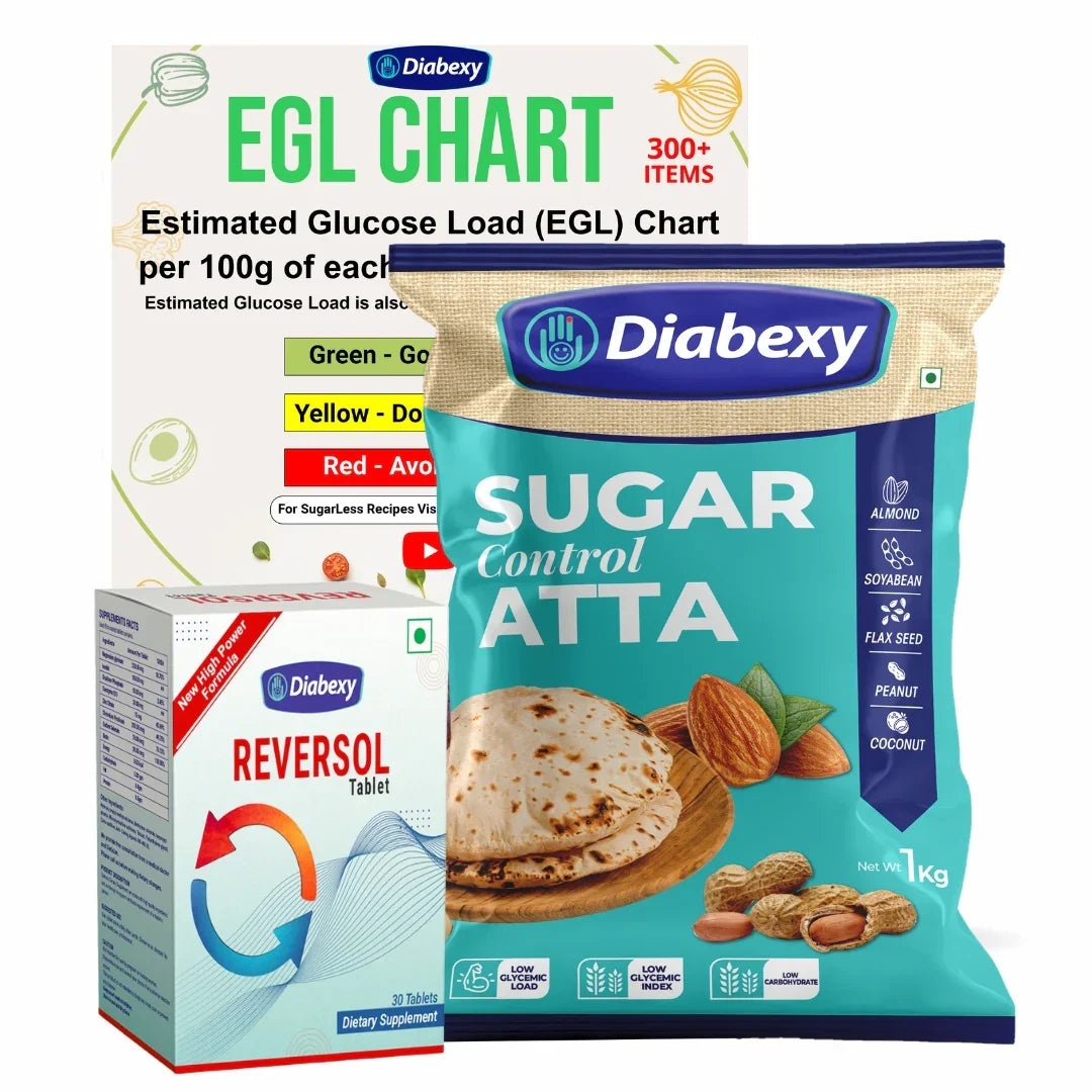 Diabexy Kit for Beginners (Diabexy Atta - 1kg, Reversol Tablet 30 Tab ...