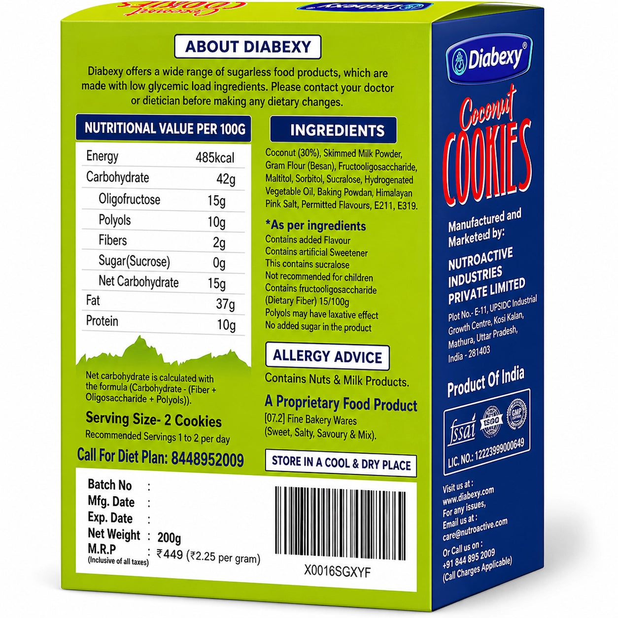 Diabexy Coconut Cookies - 200g