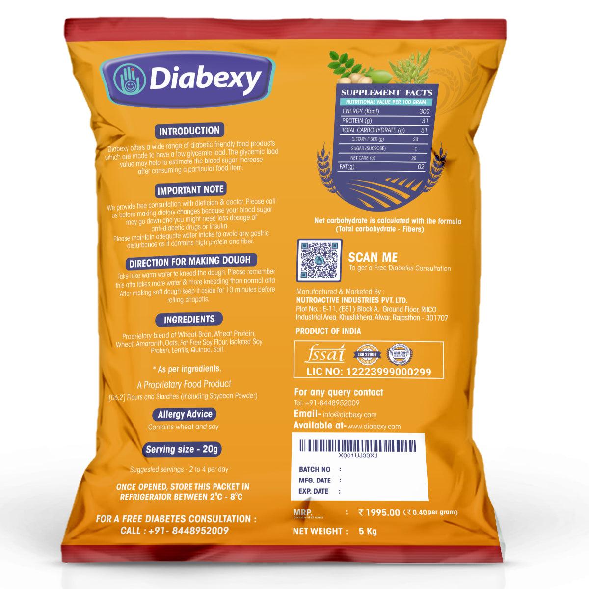 Diabexy Sugar Control Atta LITE Nuts Free - 5KG - Diabexy