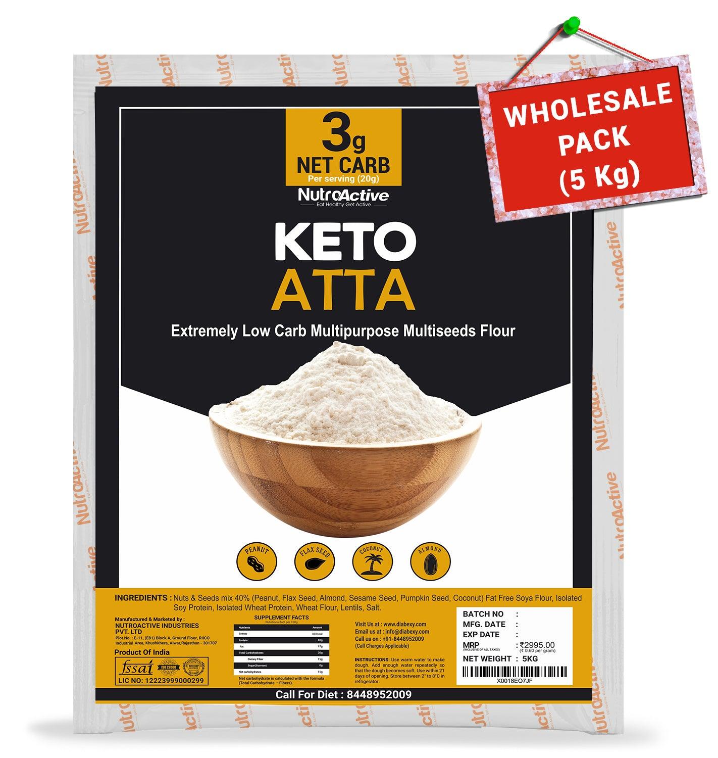 NutroActive Keto Atta Net Carb 3g Extremely Low Carb Flour - Diabexy