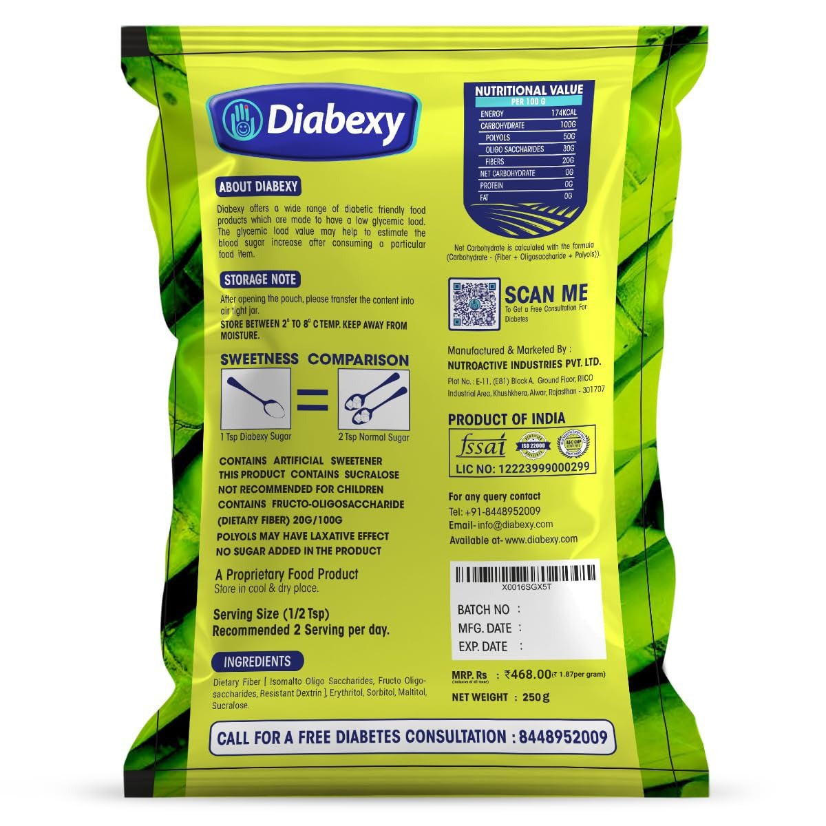 Diabexy Sugar Free Sweetener - 250g