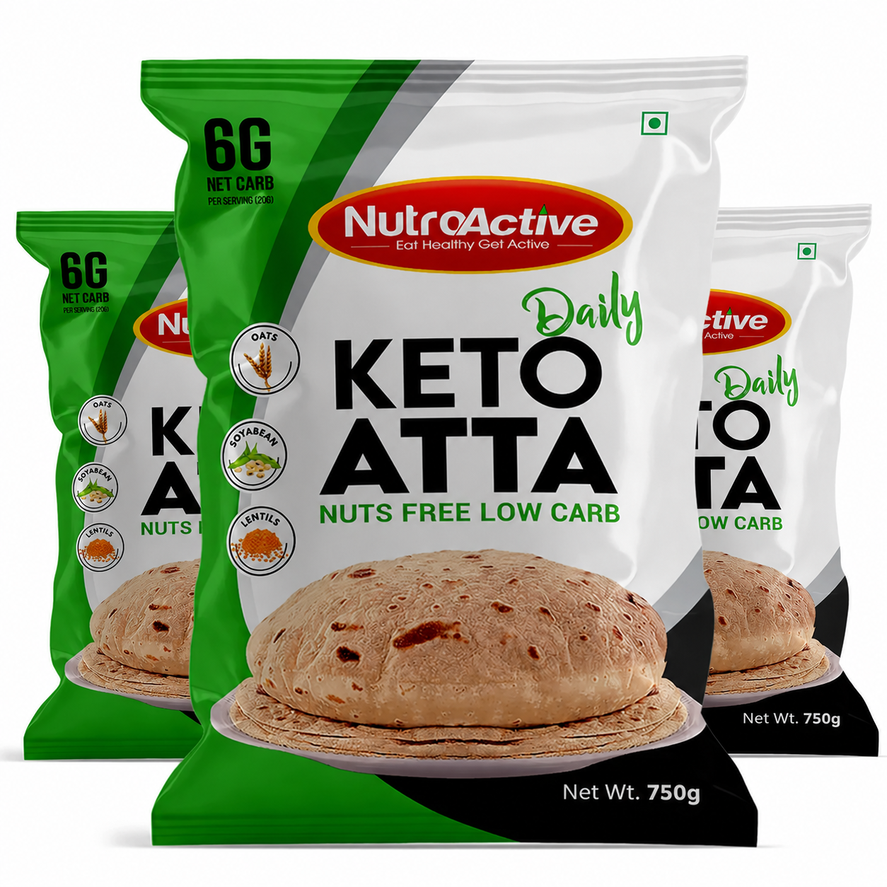 NutroActive Keto Atta Daily | Nuts Free Low Carb Atta