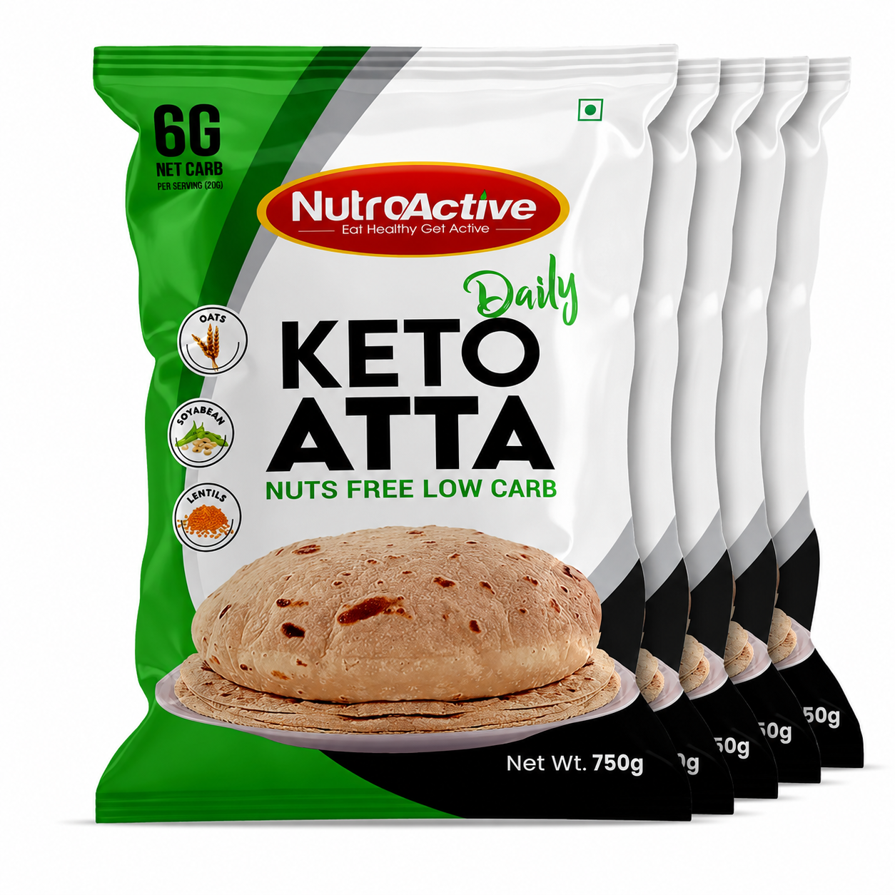 NutroActive Keto Atta Daily | Nuts Free Low Carb Atta