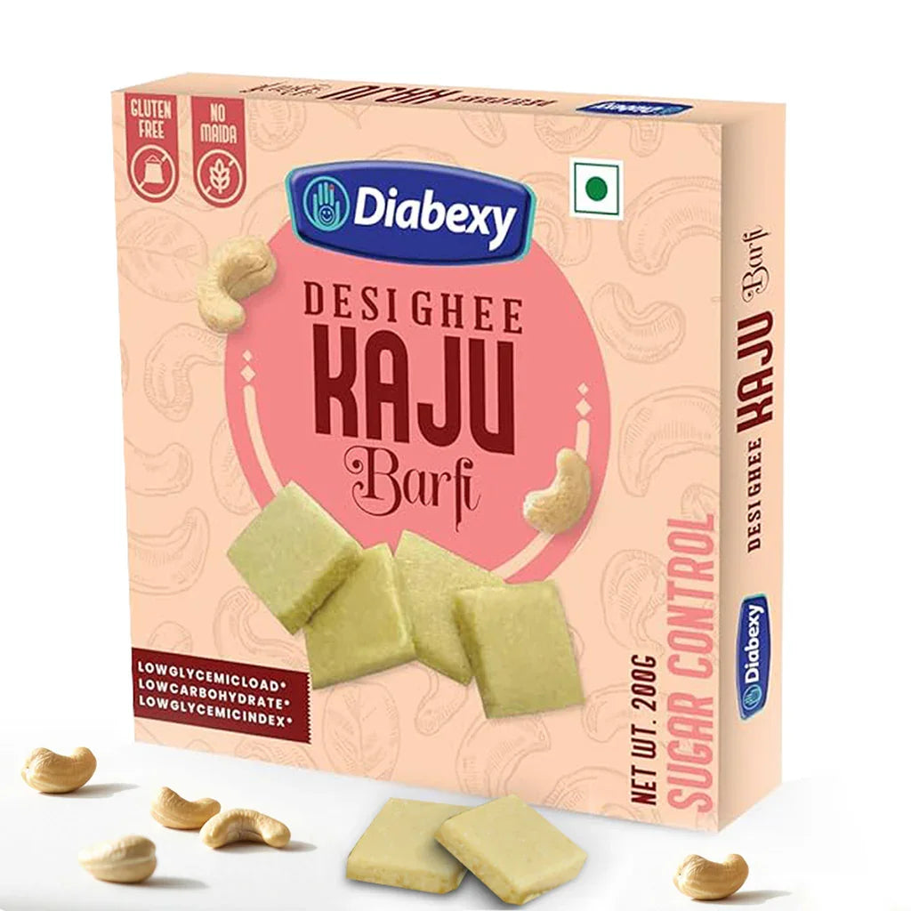 🎁 Diabexy Desi Ghee Sugar Free Kaju Barfi - 200g (100% off)