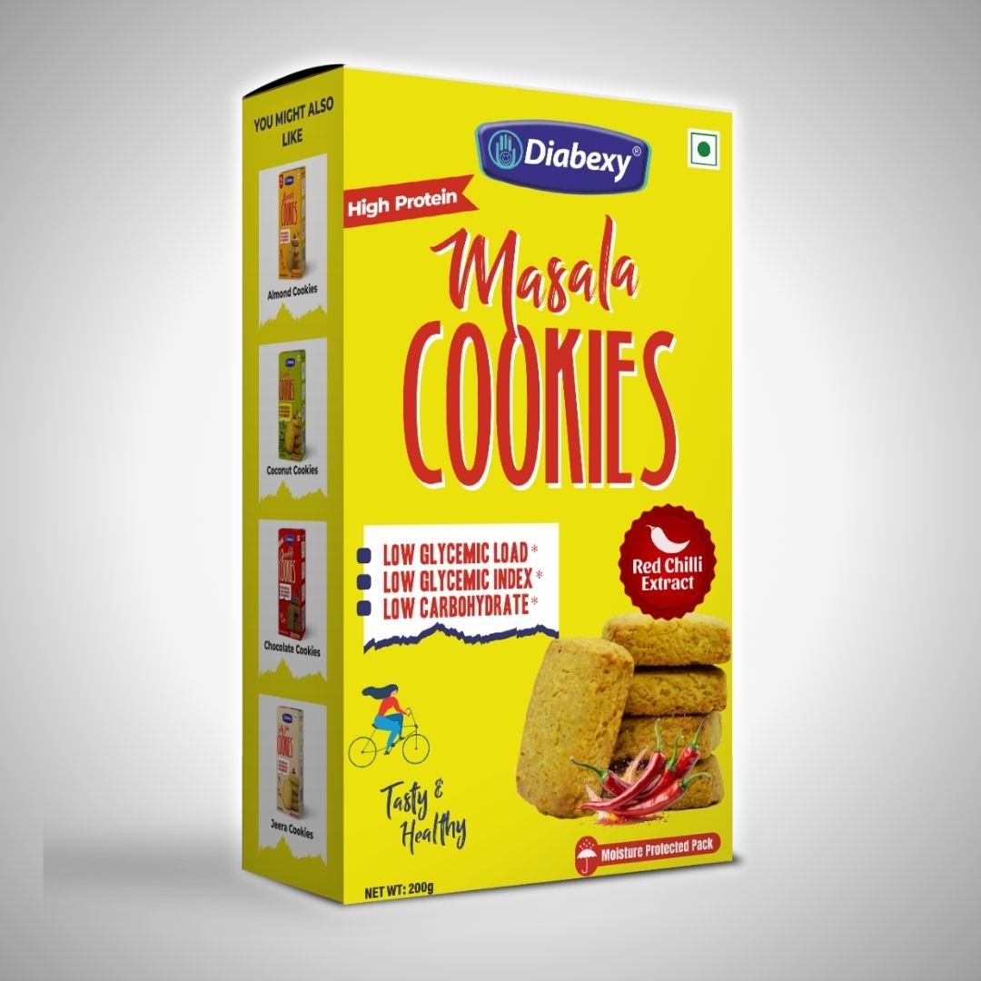 Front image of masala biscuits