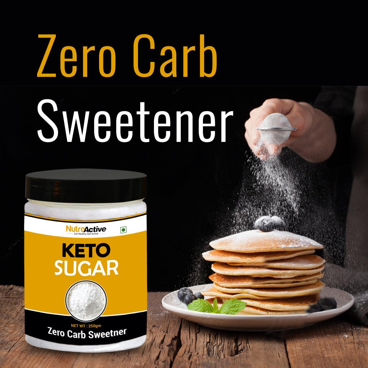 NutroActive Keto Sugar Zero Carb Sweetener 100% Sugar Free- 250gm - Diabexy