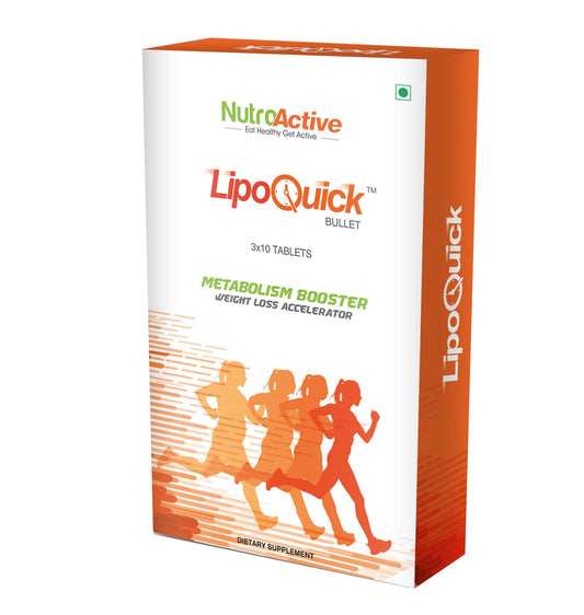 Nutroactive Lipoquick Bullet Weight Management Metabolism Booster - 30 Tablets - Diabexy