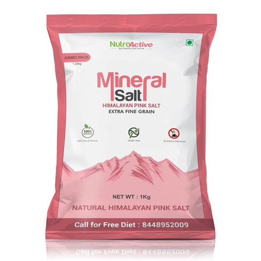 NutroActive MineralSalt Himalayan Pink Rock Salt Extra Fine Grain - 1 kg - Diabexy