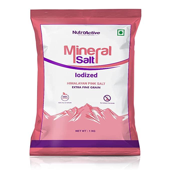 NutroActive MineralSalt Iodized Himalayan Pink Rock Salt Extra Fine Grain 1 kg - Diabexy